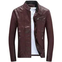 PU Jacket Men Fashion Motorcycle Biker Faux Leather Jackets Mens Spring Autumn Clothes Male Classic Velvets Coats deri ceket254i