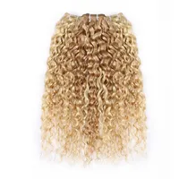 3 Bundles 12inch-24inch brazilian water wave Human hair weft Extension Piano color 27/613