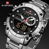 Wristwatches NAVIFORCE Casual Quartz Watch Men Stainless Steel Army Military Led Clock Male Waterproof Watches relogio masculino 220930