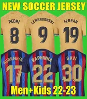1 22 23 Pedri Lewandowski Barcelona Soccer Jersey Gavi Camiseta De Futbol Ferran Fc Ansu Fati Raphinga Dest Football Shirt Men Barca