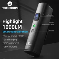 Bike Lights ROCKBROS Smart Bike Lights Bicycle IPX6 Waterproof Bicycle Light Front USB Rechargeable LED Cycling Light Bike Accessory 220930