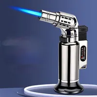 Direct Spray Gun Lighter Metal Windproof Welding Torch Blue Flame Ignition Gun Food Helper Briquets Et Accessoires Fumeurs326m