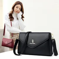 Evening Bags Small Black Flap Shoulder For Women 2022 High Quality Leather Messenger Handbag Female Solid Color Square Crossbody Bag