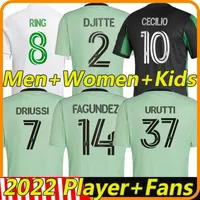 New 2022 Mls Austin Fc Soccer Jerseys Fans Player Version 22  23 Djitte Driussi Ring Cecilio Fagundez Urutti Football Shirt Men Women Kids