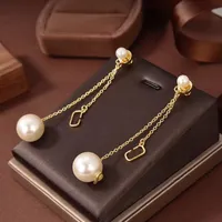 Trend simulation pearl Dangle Chandelier Charm long chain tassel earrings women's fashion earrings