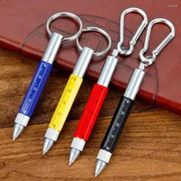 Mini Multifunction Ballpoint Pen Stylus 6 In 1 Metal Screwdriver Touch Screen Tool Small Scale Keychain Pens Gift Accessory