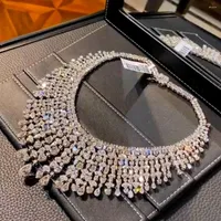 Ketting oorbellen set Godki trendy 2 lagen VAE voor vrouwen bruiloftsfeest zirkon cz African Dubai Bridal Jewelry Dance