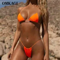 Omkagi البرازيلي بيكيني micro bikini مجموعة مثير للسباحة السباحة