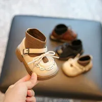 Boots Retro Style Baby Girls 2022 Autumn Winter Infant Casual Shoes Children Soft-soled Non-slip Kids Lace Princess