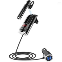 Bluetooth Car FM Transmitter With Headset Wireless MP3 Radio Adapter USB Charger Strong And Elegant Design1