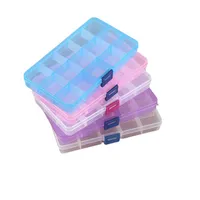 120pcs 15 grids Plastic Jewelry Box Movable Dividers Adjustable Compartment Organizer Small Things Container Tool Containers