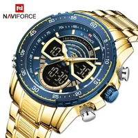 Wristwatches NAVIFORCE Mens Watches Luxury Brand Original Quartz Digital Analog Sports Wrist Watch for Men Waterproof Stainless Steel Clock 220930