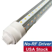 R17D 8 FOOT LED BLIMBS TUBE LICHT BASE Roteerbare matte deksel 72W Fluorescent Lamp Shop Lights Dualed Power No-RF Driver AC 85-265V USA Stock Usastar