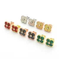 Classic Size Design Women Fashion Stud Colorful Shells Stainless Steel Engagement Earrings