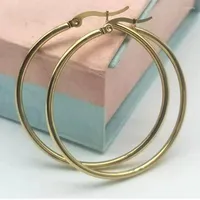 Hoop Earrings Big For Women Titanium Steel Cartilage Gold Color Exaggerate Accessories Fashion Jewelry Drop KAE290