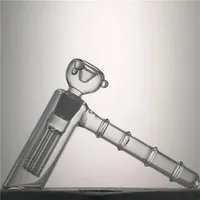 glass hammer 6 Arm perc glass percolator bubbler water pipe handle smoking pipes mini water bong with 18mm oil burner pipe258I