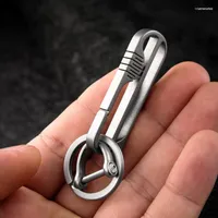 Keychains Titanium Belt Keychain Durable Car Key Holder Ring Hanging Buckle Lightweight Carbine For Dad Chain Father's Day GiftKeychains