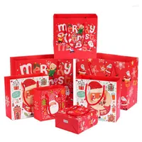 Gift Wrap 10pcs lot Christmas Paper Bag Santa Claus Elements Print Tote