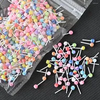 Nagelkonstdekorationer 20/50 st 3mm/6mm kawaii lollipop godis charm blandade f￤rger dekoration harts mini lolly bonbon manikyr tillbeh￶r