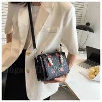 HBP -Handtasche Frau Umh￤ngetaschen 2022 Neue strukturierte kleine quadratische Tasche gedrucktes Crossbody -Einkaufsbrieftasche