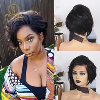 Pixie Cut Human Hair Wig 360 Lace Frontal For Black Women Pre Plucked Short Wave Bob 4x4 Closure Nabeauty 180 Remy