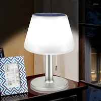 Table Lamps LED Solar Lamp Outdoor Indoor Desk White Night Lights Book Light For Home Bedroom With Pull Switch Three Lighting