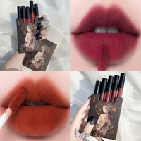Lip Gloss 5PCS Box Nonstick Cup Lips Makeup Party Lipstick Glaze Set Matte Velvet