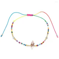Anklets Multicolor Glass Seed Beads Cowrie Conch Adjustable Anklet Women Girl 2022 Fashion Beach Surf Sea Snail Summer Jewelry Gift