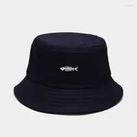 Berets Ldslyjr Cotton Fish Print Bucket Hat Fisherman Outdoor Travel Sun Cap Hats For Men And Women 362Berets