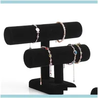 Packaging & Jewelry2 Layer Veet Jewelry Bracelet Necklace Display Stand Angle Watch Holder T-Bar Multi-Style Optional Wfxxf Drop D2589