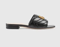 Slippers Women Sandals Slide Sandal 2.4 Height Shoes Flip Flops Ladies Leather Platform Slipper Chunky Summer Embossed Designer Woman G
