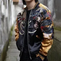 Mens Jackets autumn Chinese style tiger eagle animal embroidery trendy male personality mens jacket baseball uniform men clothing 220930