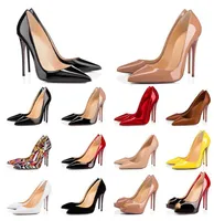 Designer High Heel Luxurys Designers Dress Shoes Styles Womens Stiletto klackar 6 8 10 12 cm ￤kta l￤derpunkt Toe Pumps Loafers gummi storlek 36-43
