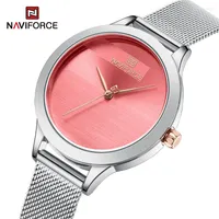 Wristwatches 2022 Arrival NAVIFORCE Romantic Charming Quartz Women Watches Luxury Stainless Steel Band Pink Dial Lady Watch