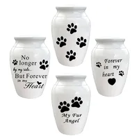 Gepersonaliseerde pootafdruk hanger urnen voor as roestvrij staal huisdier urn funeral cadeau mini herdenkingen voor honden en katten