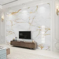 Wallpapers Custom Any Size Mural Modern White Marble Wallpaper Golden Line Wall Painting Living Room TV Sofa Bedroom Home Decor Papel
