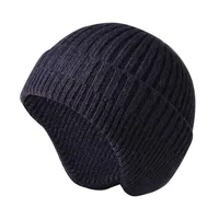 Unisex Knitted Winter Warm Camping Travel Cycling Adults Daily Solid Beanie Hat Home Outdoor Work Covering Yarn Ear Flaps355d