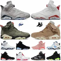 basketball Shoes Mens Trainers Sports Sneakers White Midnight Navy British Khaki Olive Black Cat Bordeaux Bred Tinker Men Women 6S Jumpman 6 Red Oreo C159#