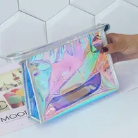 New laser female bag creative personality small bag youth fashion makeup bag handbag waterproof Cosmetic Bags250y