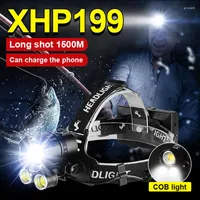 Lighting Super High Power LED Headlamp Light XHP199 COB Headlight 18650 Rechargeable Head USB XHP160 XHP90 Powerful Lamps