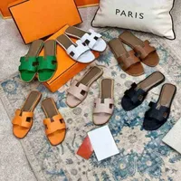 Designer Slippers Women Sandals Summer Oran Flat Flip Flop Skin Slides Ladies Beach Sandal Luxury Party Wedding Slipper 35-42 with