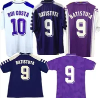 Futbol Formaları 1998 1999 2000 Retro Fiorentina Futbol Formaları Batistuta Rui Costa Özel Vintage 92 93 Florence Home Long Futbol Gömlek Cam