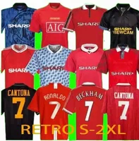 2007 2008 Retro Red Home Jersey 100 Anniversary 07 08 Retro #10 Rooney Giggs 98 99 Retro 7 Beckham Football Shirts W1nn #