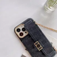 Wallet Phone Cases for iphone 14 Pro Max 13 12 14Plus Card Holder Pocket 11 Flower Coin Bag Money flip Cover Kickstand Cowboy Cloth Soft Back Covers with Lanyard