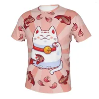Camisetas para hombres Fortune Cat Summer Fashiont Camiseta Hombres Est￩tica de alta calidad Camiseta Vintage Vintage Harajuku Streetwear Anime Funny