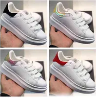 2022 Kids Fashion Shoes White Red Black Dream Blue Single Strap outsized Sneaker Rubber Sole AMCQS Soft Calfskin Leather Lace-up Trainers