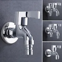 Bathroom Sink Faucets Modern Fashion Outdoor Brass Tap Decorative Garden Single Cold Lengthen Fast Open Faucet Washing Machine Mop Pool Taps