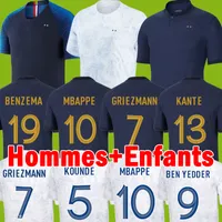 22 23 فرنسي كرة القدم الفانيلة Mbappe Griezmann 2022 2023 الرجال يرتدون ملابس Pogba Benzema Giroud Kounde Pavard Kante Hernandez Coman Dembele Pogba World Cup Football Shirt
