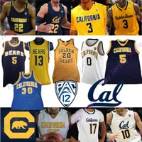 Basketbol California Golden Bears Basketbol Forması NCAA Koleji Kahverengi Jason Kidd Bradley Austin Güney Anticevich Abdur-Rahim Johnson Ander