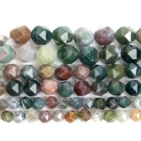 Beads Big Faceted Agate Natural Stone Round Loose For Jewelry Making DIY Bracelets Earrings Accessories 6 8 10MM